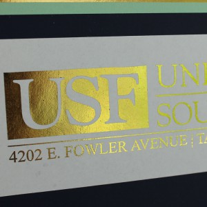 USF logo in Gold Fuser Foil