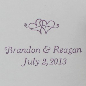 Purple Letter Press Wedding Announcement