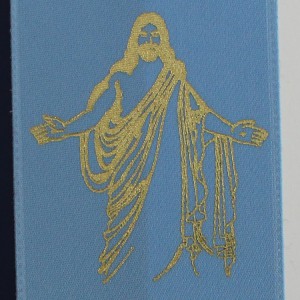 Hot Stamped Religious Icon on Ribbon